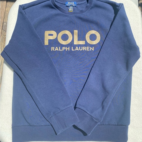 Ralph Lauren Men's Crewneck Sweater in Navy and Gold - Picture 1 of 9